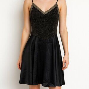 Intime of California VTG Womens Lingerie Dress L Babydoll Black Sexy Whimsigoth